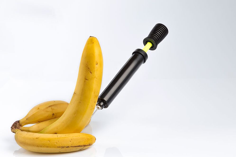 bananų injekcija imituoja varpos didinimo injekciją